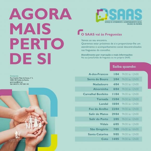 O SAAS Vai &agrave;s Freguesias - Foz do Arelho 22 de Abril 2024 - SAAS Servi&ccedil;o de Atendimento e Acompanhamento Social - Caldas da Rainha