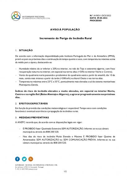 PERIGO DE INCENDIO RURAL