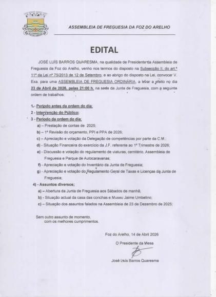 Assembleia de Freguesia Ordin&aacute;ria