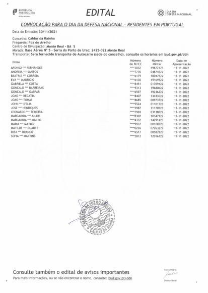 CONVOCA&Ccedil;&Atilde;O PARA O DIA DA DEFESA NACIONAL