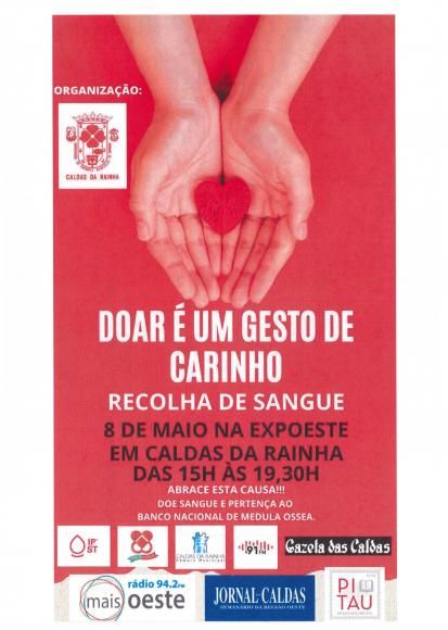 Recolha de Sangue 8 de Maio na Expoeste das 15h &aacute;s 19:30h