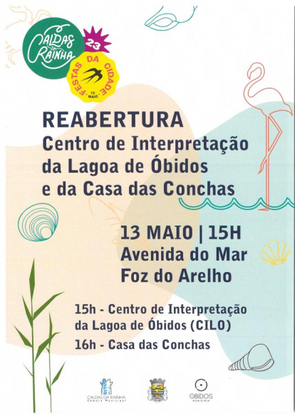 Convite para a reabertura do Museu das Conchas e do CILO -  Centro Interpretativo da Lagoa de Óbidos Sábado de 13 de Maio 2023