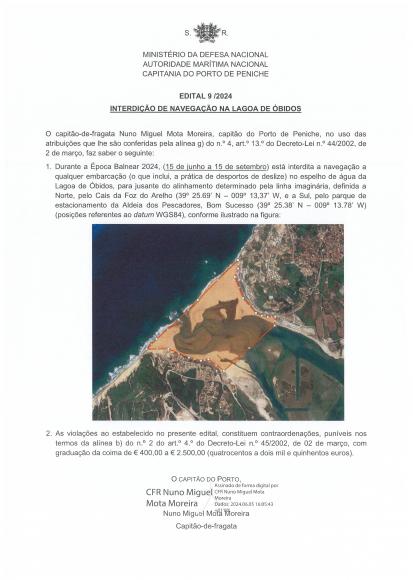 INTERDI&Ccedil;&Atilde;O DE NAVEGA&Ccedil;&Atilde;O NA LAGOA DE &Oacute;BIDOS
